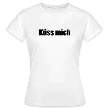 Küss mich - Frauen T-Shirt - Weiß - Vorne - AI Model Female 172 dark (172cm)