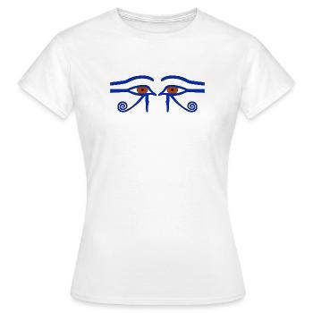 Amulette de protection. Aussi : Œil d’Horus. L'« Œil Saint » - T-shirt Femme - blanc - Devant - AI Model Female 172 dark (172cm)