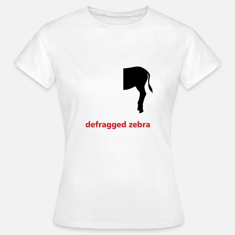 Defragged zebra Computer Science Programming Gift - Women's T-Shirt - white