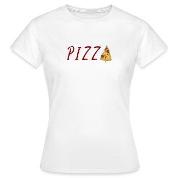 PIZZA - Women's T-Shirt - white - Front - AI Model Female 172 dark (172cm)