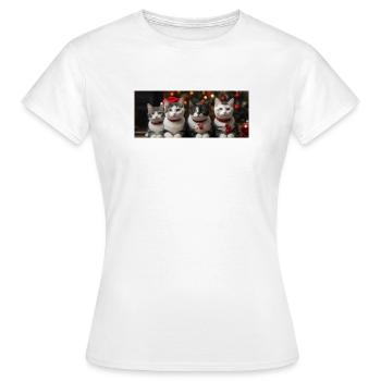 Chaton de Noël - T-shirt Femme - blanc - Devant - AI Model Female 172 dark (172cm)