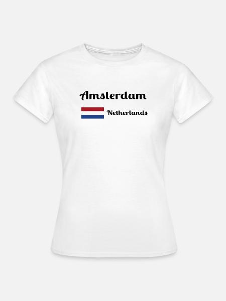 Amsterdam Niederlande - Stilvolle Drucke - Frauen T-Shirt - Weiß