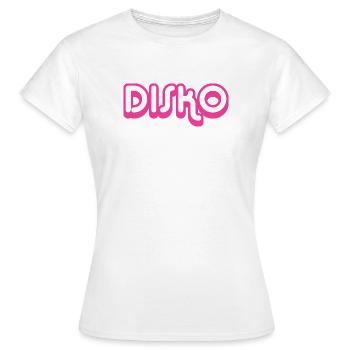 DISKO Nicki - Frauen T-Shirt - Weiß - Vorne - AI Model Female 172 dark (172cm)