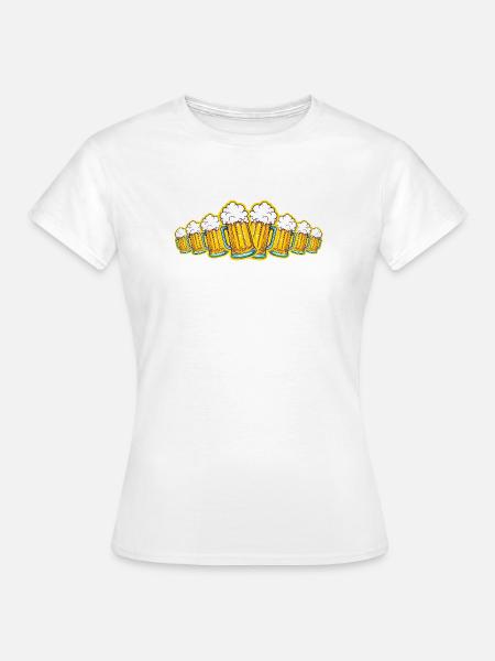 Bier Party Bierglas Anstoßen - Frauen T-Shirt - Weiß