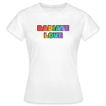 Arc-en-ciel d’amour rayonnant - T-shirt Femme - blanc - Devant - AI Model Female 172 dark (172cm)