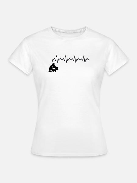Schlittschuhe Eiskunstläufer Schlittschuh EKG - Frauen T-Shirt - Weiß