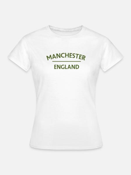 Manchester – England Lyric Design - Frauen T-Shirt - Weiß