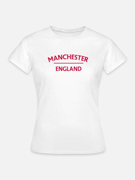 Manchester – England Lyric Design - Frauen T-Shirt - Weiß