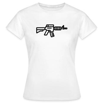 Waffe - Frauen T-Shirt - Weiß - Vorne - AI Model Female 172 dark (172cm)