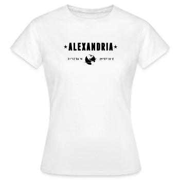 Alexandria, Ägypten, Koordinaten Planet Erde - Frauen T-Shirt - Weiß - Vorne - AI Model Female 172 dark (172cm)