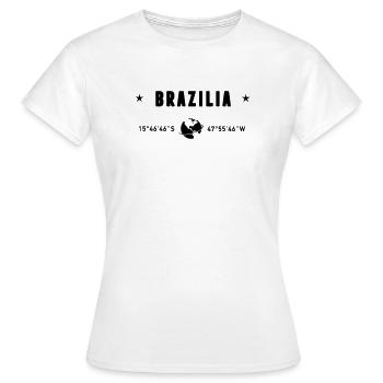 Brasilia Brazil Coordinates Planet Earth - Women's T-Shirt - white - Front - AI Model Female 172 dark (172cm)