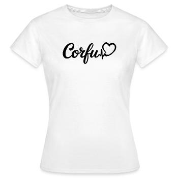Corfou Heartbeat, Grèce, île de Corfou - T-shirt Femme - blanc - Devant - AI Model Female 172 dark (172cm)