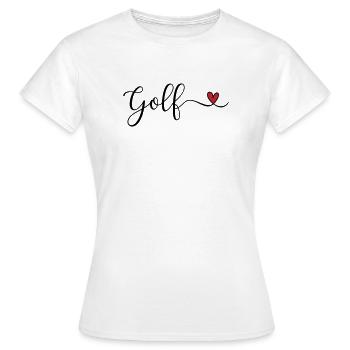 Golf Design mit Herz - Frauen T-Shirt - Weiß - Vorne - AI Model Female 172 dark (172cm)
