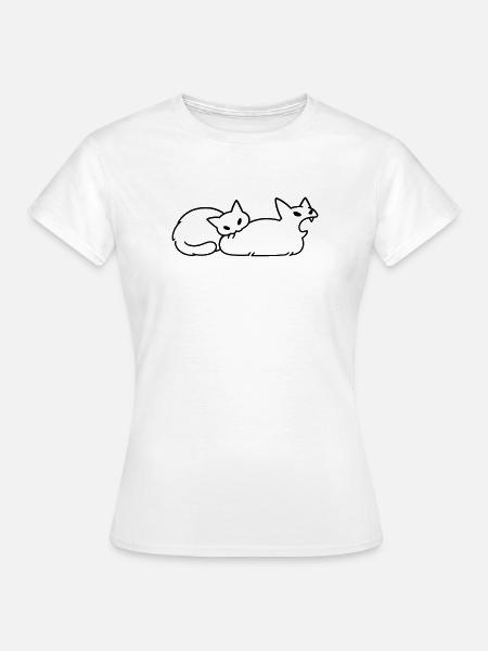 Amoureux des Chats Humor Chat Mignon Original - Frauen T-Shirt - Weiß