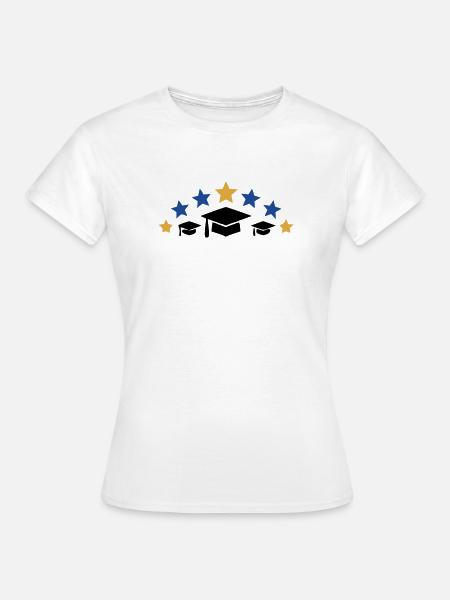 Doktorhuete Sterne Abschluss Logo - Frauen T-Shirt - Weiß