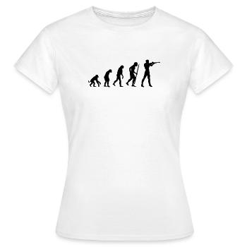 Evolution of shooting - Frauen T-Shirt - Weiß - Vorne - AI Model Female 172 dark (172cm)