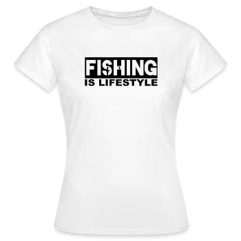 Fishing is lifestyle - Women's T-Shirt - white - Front - AI Model Female 172 dark (172cm)