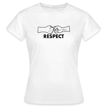 Respect two fists with text 'RESPECT' - Women's T-Shirt - white - Front - AI Model Female 172 dark (172cm)