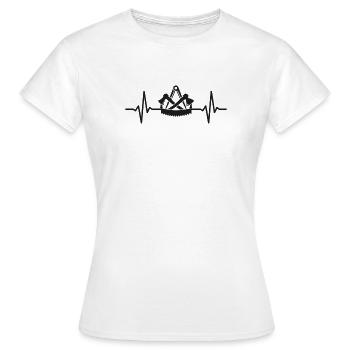Carpenter's guild sign heartbeat carpenter - Women's T-Shirt - white - Front - AI Model Female 172 dark (172cm)