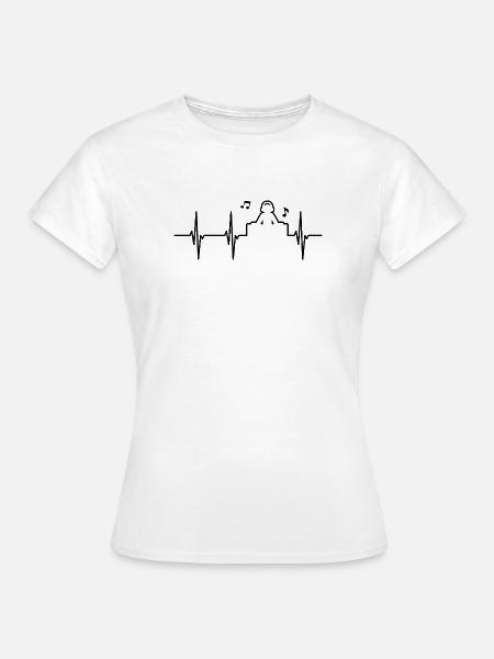 Herzschlag Diskjockey EKG - Frauen T-Shirt - Weiß