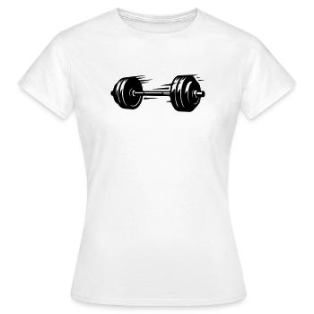 Langhantel Symbol Hanteln - Frauen T-Shirt - Weiß - Vorne - AI Model Female 172 dark (172cm)