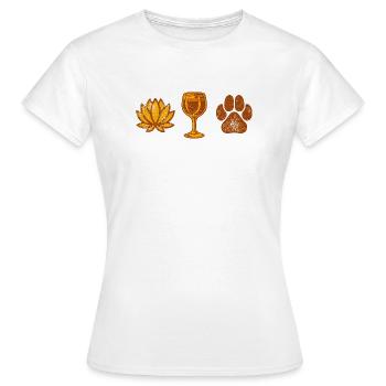 Yoga Wein Retriever Geschenk für Frauen & Freundin - Frauen T-Shirt - Weiß - Vorne - AI Model Female 172 dark (172cm)