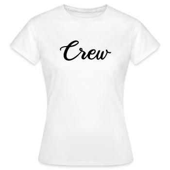 crew_schrift - Women's T-Shirt - white - Front - AI Model Female 172 dark (172cm)