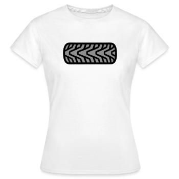 Motorcycle Tire Tread Graphic - Women's T-Shirt - white - Front - AI Model Female 172 dark (172cm)