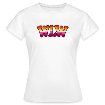 WLW Lesbian Pride Rainbow – LGBTQ+  - Frauen T-Shirt - Weiß - Vorne - AI Model Female 172 dark (172cm)