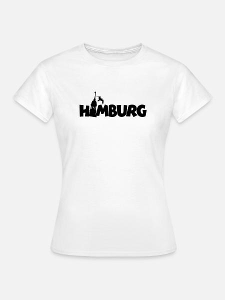 Hamburg am Hamburger Hafen - Frauen T-Shirt - Weiß