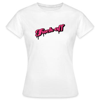 fuck off - Frauen T-Shirt - Weiß - Vorne - AI Model Female 172 dark (172cm)