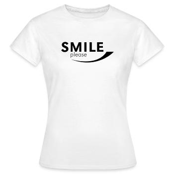 Smile please - T-shirt Femme - blanc - Devant - AI Model Female 172 dark (172cm)