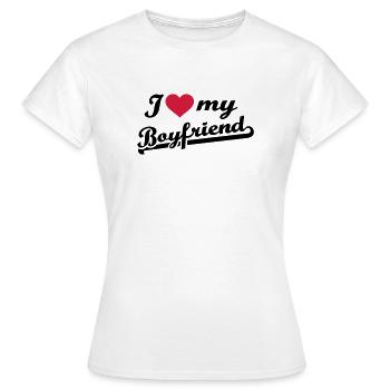 I love my boyfriend - T-shirt Femme - blanc - Devant - AI Model Female 172 dark (172cm)