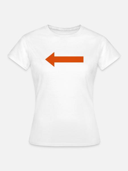 Oranger Pfeil nach links - Frauen T-Shirt - Weiß