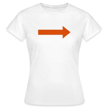 Oranger Pfeil nach rechts - Frauen T-Shirt - Weiß - Vorne - AI Model Female 172 dark (172cm)