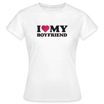 I Love My Boyfriend - Women's T-Shirt - white - Front - AI Model Female 172 dark (172cm)