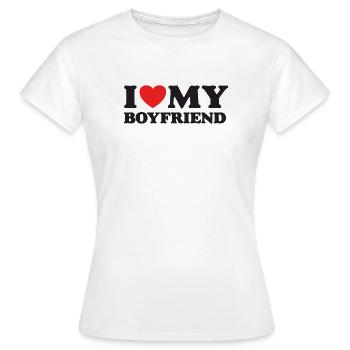 J’aime mon petit ami - T-shirt Femme - blanc - Devant - AI Model Female 172 dark (172cm)