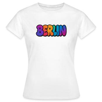 Berlin Graffiti Coloré - T-shirt Femme - blanc - Devant - AI Model Female 172 dark (172cm)