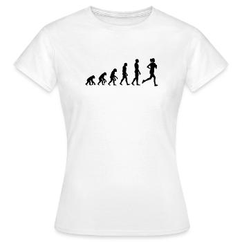 JOGGEN RENNEN FRAU, POWER RUN! MARATHON GIRL POWER - Frauen T-Shirt - Weiß - Vorne - AI Model Female 172 dark (172cm)
