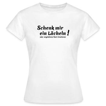 Schenk mir ein Lächeln - Frauen T-Shirt - Weiß - Vorne - AI Model Female 172 dark (172cm)