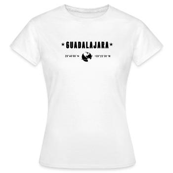 Guadalajara Mexico Coordinates Planet Earth - Women's T-Shirt - white - Front - AI Model Female 172 dark (172cm)