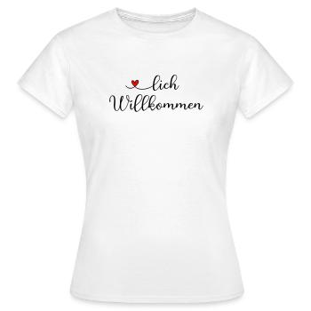 Herzlich Willkommen - Frauen T-Shirt - Weiß - Vorne - AI Model Female 172 dark (172cm)