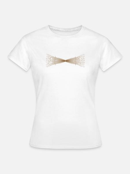 Geometrische Fliege – Braune generative Linienkunst - Frauen T-Shirt - Weiß
