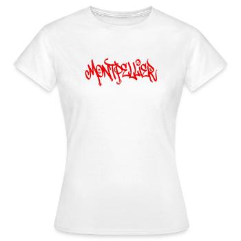 Montpellier Streetart Souvenir - Frauen T-Shirt - Weiß - Vorne - AI Model Female 172 dark (172cm)