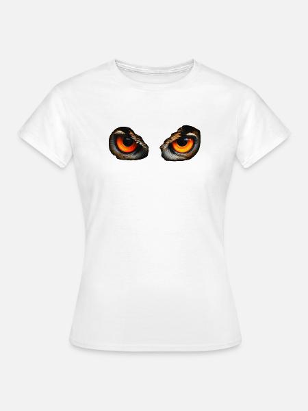 Nachtaugen Eulenblick - Frauen T-Shirt - Weiß