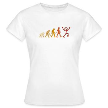 Evolution Mensch Freude Retro Design - Frauen T-Shirt - Weiß - Vorne - AI Model Female 172 dark (172cm)