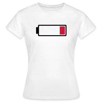 Battery low - Women's T-Shirt - white - Front - AI Model Female 172 dark (172cm)