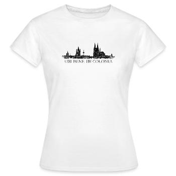UBI BENE IBI COLONIA Kölner Skyline Köln - Frauen T-Shirt - Weiß - Vorne - AI Model Female 172 dark (172cm)