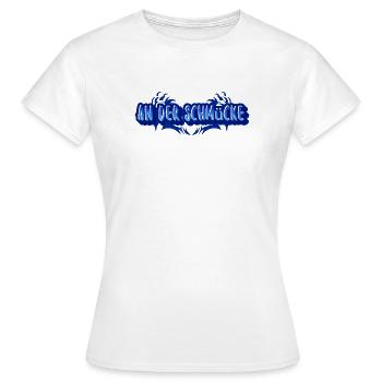 Aufdruck An der Schmücke - Frauen T-Shirt - Weiß - Vorne - AI Model Female 172 dark (172cm)