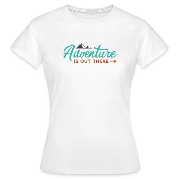 Abenteuer ist da draußen - Frauen T-Shirt - Weiß - Vorne - AI Model Female 172 dark (172cm)